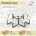 thumbnail image 3 of Costway Outdoor 8-person Square Picnic Table Bench Set with 4 Benches & Umbrella Hole White, 3 of 10