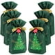 thumbnail image 1 of Bolsas de regalo de tela Mistorri para regalos de Navidad, 6 unidades, color verde, 1 of 8