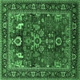 thumbnail image 1 of Ahgly Company Indoor Square Oriental Emerald Green Industrial Area Rugs, 4' Square, 1 of 4