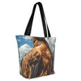 thumbnail image 2 of KLL Tote Bag for Women Blue Sky White Cloud Eagle Print Shopping Grocery Reusable Bags for Office School Shopping Travel, 2 of 6