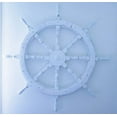 thumbnail image 3 of Nagina International Feathered White Soft Moon Light White Decorative Ship Wheel - Home Decor (24 Inches), 3 of 3