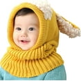 thumbnail image 2 of GRNSHTS Baby Toddler Girls Boys Winter Warm Hat Hooded Scarf Earflap Knitted Cap (Yellow), 2 of 7