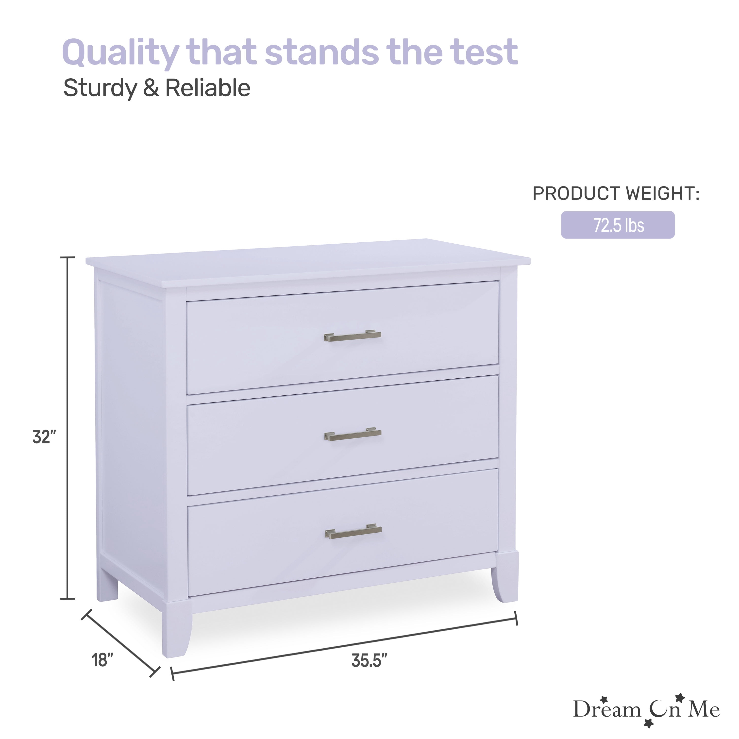 Dream On Me Ollie Dresser, Lavender Ice