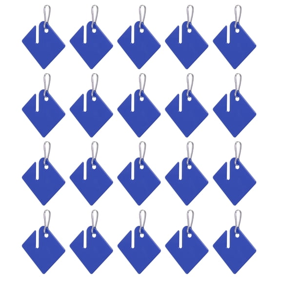 Uxcell Key Tags Plastic Slotted Tags, 50 Pcs Hanging Tags with Metal Snap Hooks for Key Gym Cabinet Bag, White