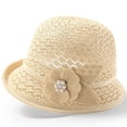 thumbnail image 5 of QSAWXQZ Women's Bucket Hat Rolled Brim Crochet Hollow Out Soft Packable Summer Beach Sun Hat Lightweight Travel Headwear Free Size, 5 of 6