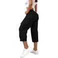 thumbnail image 3 of cocolona Womens Casual Capri Cargo Pants Elastic Waist Drawstring Wide Leg Outdoor Hiking Cropped Pants with Pockets, 3 of 5
