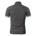 thumbnail image 4 of Polo T Shirts for Men Summer Golf Short Sleeve Button Up Collared Business Tops Comfortable Work Slim Fit Stretchy Mens Shirts Grey XXXXL, 4 of 4