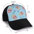 thumbnail image 2 of Naloa I Am A Fan Popcorn Adult adjustable Print Baseball Hat, Patchwork curved brim baseball capfor Men and Women, One Size, 2 of 5