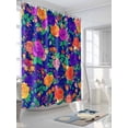 thumbnail image 3 of Shower Curtains Orange Red Flowers Bath Curtain Vintage Floral Waterproof Bathroom Shower Curtain Set with Hooks Decoration 36 x 72 Inches, 3 of 7