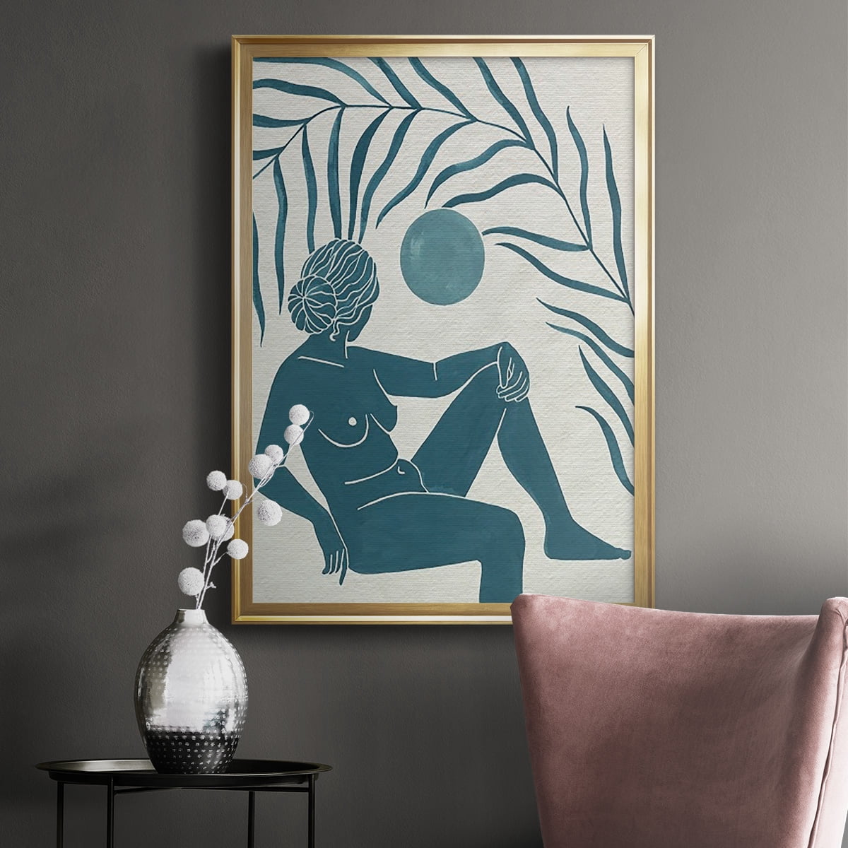Moon Gazer I Premium Framed Print, in Gold, Black, or Silver - Ready to Hang