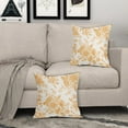 thumbnail image 3 of Orange and Cream Floral Pillow Covers 16x16 Inch Set of 2 Vintage Floral Throw Pillow Covers Chinoiserie Flower Pillowcases Rustic Farmhouse Cotton Linen Cushion Covers for Couch Bed Sofa Decor, 3 of 6