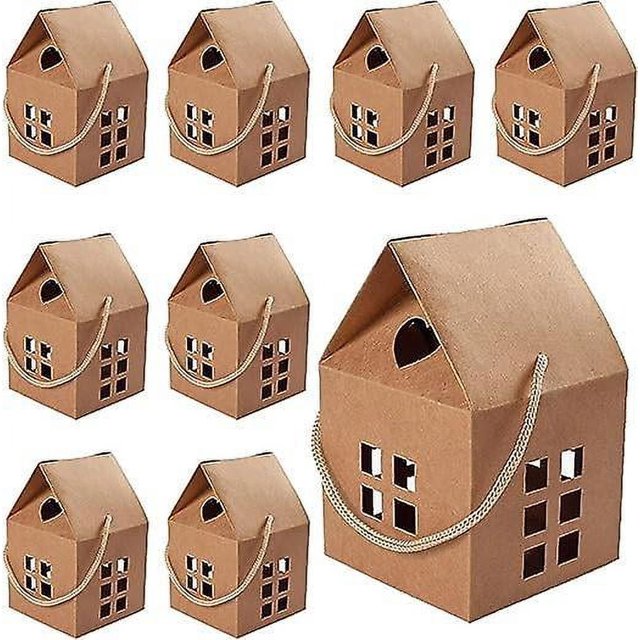 BR 26 cajas pequeñas de regalo de papel Kraft para manualidades, 8x8x7,5 cm, regalo DIY, boda, fiesta