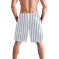 thumbnail image 3 of Dailycode Men's Quick Dry Swim Trunks Beach Shorts Casual Summer Board Shorts with Pockets, Sky Gray and White Stripes, 3 of 8