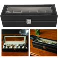 thumbnail image 1 of Caja De Reloj Caja De Reloj Caja De Reloj De Cuero De PU Con 6 Ranuras Organizador De Joyas Caja De Reloj De Almacenamiento Para Hombres Y Mujeres, 1 of 7