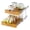 Chrome-17'' W X 21'' D, variant on 2 Tier Pull Out Cabinet Organizer (11" W X 21" D) Slide Wood Shelf Organizers Double Kitchen Wire Basket With Chrome Finish...