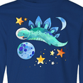 thumbnail image 4 of Inktastic Stegosaurus Space Dinosaur with Stars and Planet Long Sleeve Youth T-Shirt, 4 of 5