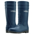thumbnail image 4 of HISEA Men's Rain Boots with Steel Shank, Waterproof Rubber Protective Footwear, Seamless PVC Rainboots Non-Steel Toe Outdoor Work Boots, Durable Garden Fishing Tall Kneed Boot, Size 10 Navy Blue, 4 of 6