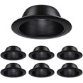 thumbnail image 1 of TORCHSTAR 6 Inch Recessed Light Black Baffle Trim with Detachable Ring, Full Metal, Ceiling Can Light Trim for 6 Inch Can, Fit Ha, 1 of 7