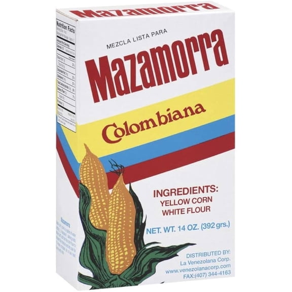 COLOMBIANA Banderita Mazamorra Mix, Traditional Colombian Corn Dessert, 14 oz, Imported from Colombia