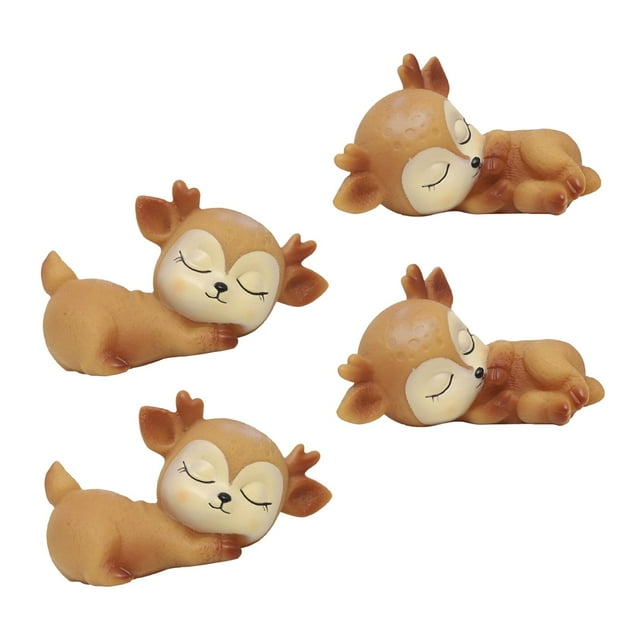 Adorables figuras de ciervos - Juego de 4 decoraciones de animales de silicona 2x Estilo02 y 2x Estilo03