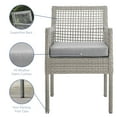 thumbnail image 4 of Aura Dining Armchair Outdoor Patio Wicker Rattan Set of 4 in Gray Gray, 4 of 6