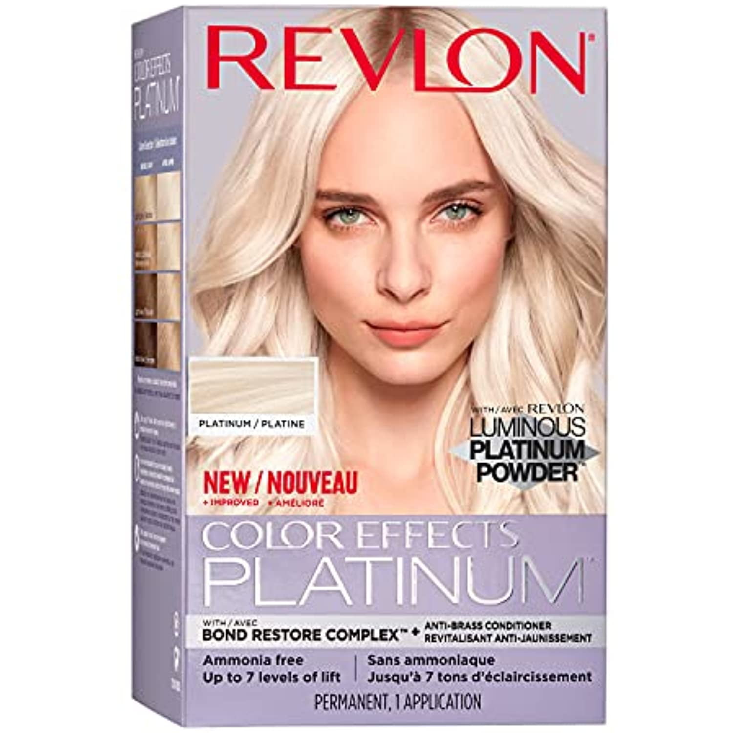 Revlon Color Effects Platinum Blonde, AtHome Hair Lightening Bleach Dye Kit Up To 7 Levels Of