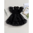 thumbnail image 2 of Wassery Kids Girl Halloween Costume Dress Flying Sleeve Turn Down Collar Tulle A-Line Dress 3T 4T 5T 6T 7T 8T 9T Big Girls Fall Halloween Party Clothes, 2 of 7
