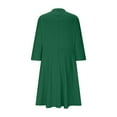 thumbnail image 5 of Arnsht Casual Dresses for Women Semi Formal Fit and Flare 3/4 Sleeve A-line Solid Color Work Dress with Pockets Green L, 5 of 9