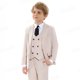 thumbnail image 3 of Conjunto de traje con clase para niño, traje de color Beige, un botón, sólido, 4 piezas, Blazer, chaleco, pantalones, corbata, esmoquin Formal para niño de 3 a 4 años, 3 of 5