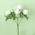 thumbnail image 5 of AYktou Roses Artificial Flowers-1 Bunches of Artificial White Pink Roses 5 Heads Plastic Flannel Flower SuiTables for Plants Decoration of Family Hotel Wedding Bouquet Christmas Office Tables, 5 of 7