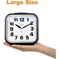 thumbnail image 3 of 5.5" Large No Ticking Analog Alarm Clock,Silent Readable for Seniors,Easy to Set,Gradual Rise Alarm,Big Numbers,Gentle Wake,Snooze, Lighted on Demand,Battery Operated,Black, 3 of 4