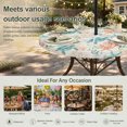 thumbnail image 6 of Round Outdoor Tablecloth with Umbrella Hole and Zipper, Teal Red Coastal Tablecloth with Elastic Waterproof, Retro Beach Nautical Sea Turtle Coral Patio Table Covers for 55" - 60" Picnic Pool Tables, 6 of 9