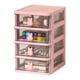 thumbnail image 5 of Caja de almacenamiento de plástico con cajón, organizador de escritorio, transparente, multicapa, con asas de conejo, suministros de oficina, 5 of 8