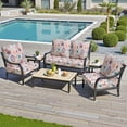 thumbnail image 2 of Pellebant 25x24 Inch Outdoor Cushions for Patio Furniture Water Resistant Patio Chair Cushions 2-Year Fade Resistant Deep Seat Cushions, Replacement Cushions for Outdoor Furniture,Red Flower, 2 of 8
