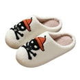 thumbnail image 4 of Mepaouo Halloween Slippers Womens Mens Cute Pumpkin Ghost House Slides Winter Warm Indoor Home Shoes, 4 of 5
