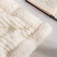 thumbnail image 2 of DISSA Sherpa Fleece Blanket Soft Beige Throw Blanket Cozy Plush Blankets for Couch Sofa Bed,51"x63", 2 of 7