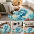 thumbnail image 5 of Round Rugs 3Ft, Sea Seahorse Coastal Round Area Rug Washable Indoor Throw Carpet, Nautical Summer Coral Ocean Vintage Small Non Slip Circle Rug for Bedroom Living Room Home Decor Aesthetic, 5 of 8