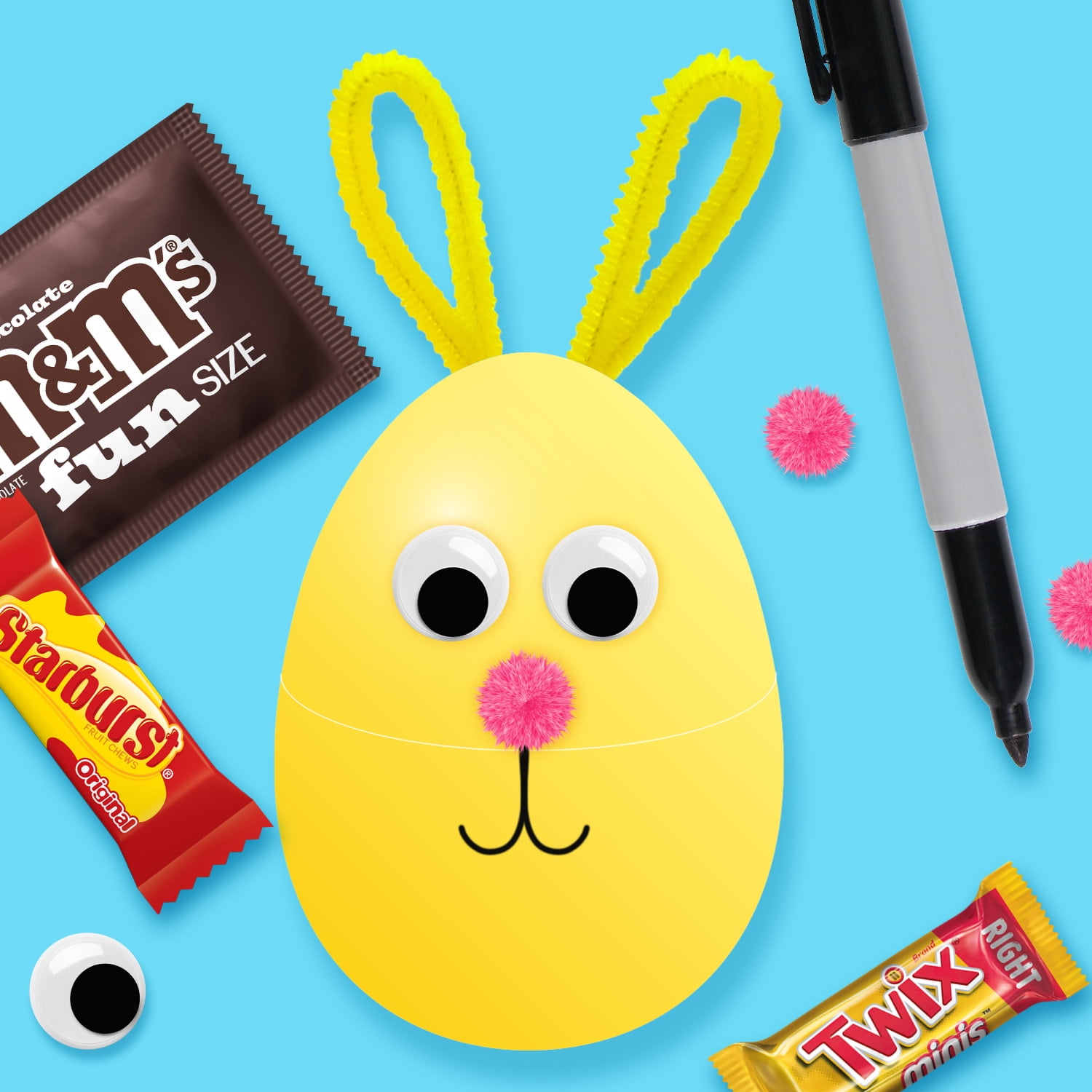 M&M's, Twix, Starburst Assorted Easter Candy Filled Eggs - 30 Ct Bag