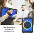 thumbnail image 5 of SaniMore for iPad 10th Generation 10.9" 2022 Case, 3 Layers Multi-Functional Cover with Pencil Holder Shoulder & Hand Strap 360° Rotatable Kickstand Shockproof Protective Shell, Blue+Black, 5 of 7