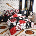 thumbnail image 2 of Erosebridal Red Black Baseball Twin Bedding Sets, Sport Bedding Comforter Set for Boys and Girls, Black Reversible 7 Pieces, 2 of 6