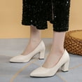 thumbnail image 2 of Xfvqtps Womens Block Heel Pumps Pointed Toe Work Shoes Slip On Classic Heels Comfortable Dress Pumps Low Heel Office Shoes for Women Versatile Everyday Heels, 2 of 9