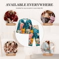 thumbnail image 7 of Saiise Cute Animal Party Print Women Soft Pajama Sets,Long Sleeve Sleepwear Button Up 2-Piece Pjs Lounge Sets-Medium, 7 of 7