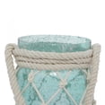 thumbnail image 6 of DecMode Blue Glass Decorative Candle Lantern with Rope Handle, 6 of 8