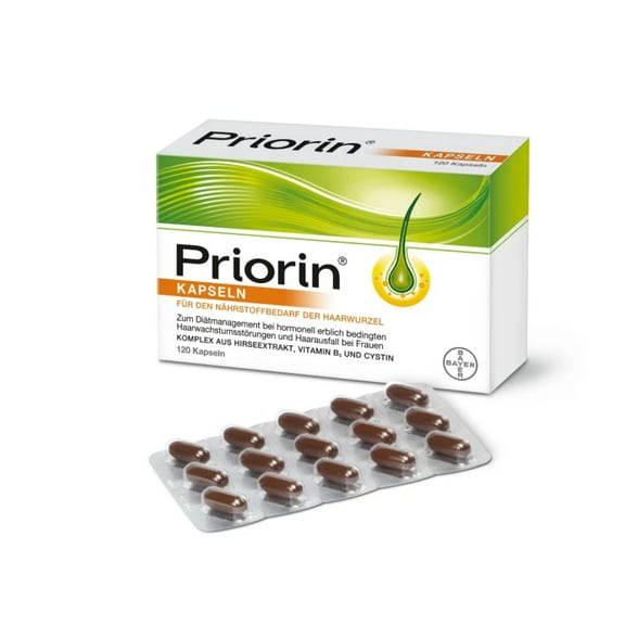 Priorin Hair Styling & Shine Enhancing Care – Smooth Silky Texture Look, 120 Count