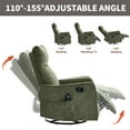 thumbnail image 6 of Heat Massage Recliner Chair with 360° Swivel & Rocker, Chenille Fabric Manual Recliner with Lumbar Heat - Perfect Christmas Gift, Thanksgiving Gift for Living Room, Green, 6 of 11