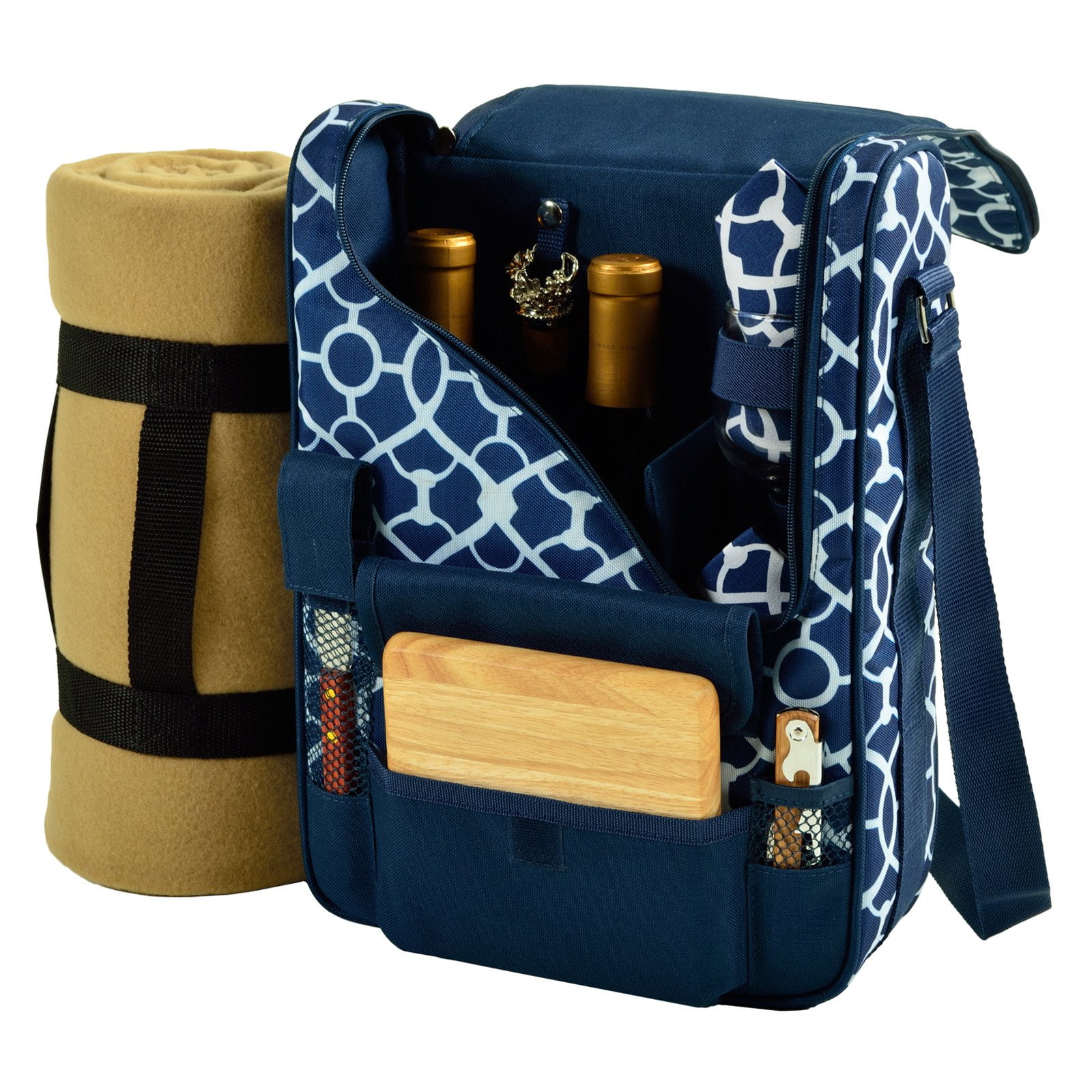 Picnic at Ascot 2 Person Deluxe Wine and Cheese Cooler Bag with Blanket