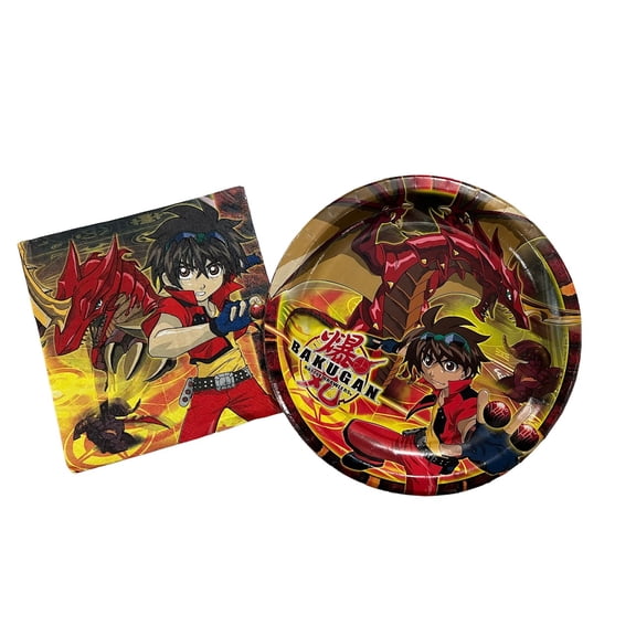Bakugan Party Bundle with 8 Plates and 16 Napkins