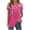 #0018-Hot Pink, variant on Womens Summer Loose Fit Tunic Tops Dressy Casual Crewneck T Shirts Pleated Front Ruffle Short Sleeve Blouses