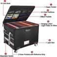 thumbnail image 2 of Fireproof Document Box with Wheels, Collapsible File Box with Lock, Rolling File Storage Organizer Filing Cabinet with Pockets, Portable Home Office  for Hanging Letter/Legal Folder, 2 of 6