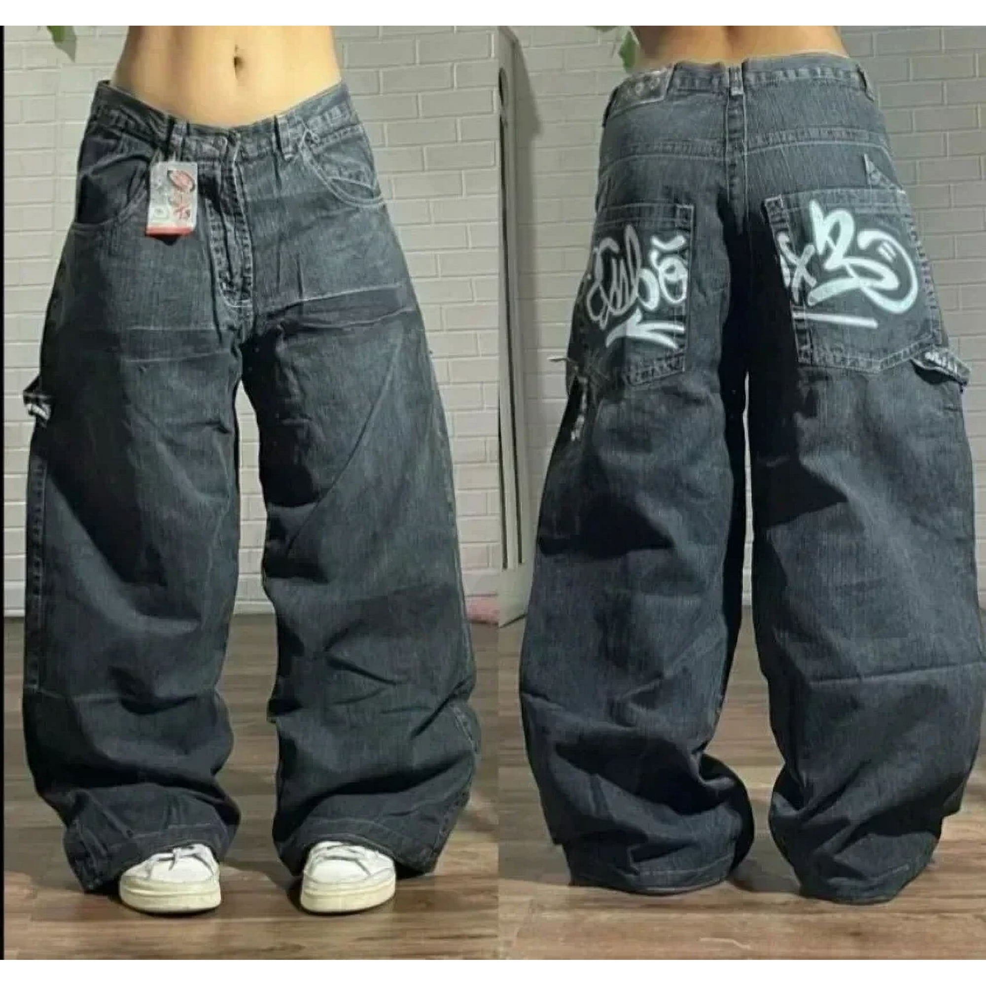 90s True Religion Straight-leg Jeans Men Y2K Street Popular Retro